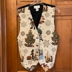 Billie Martin Christmas Vest sz L vintage